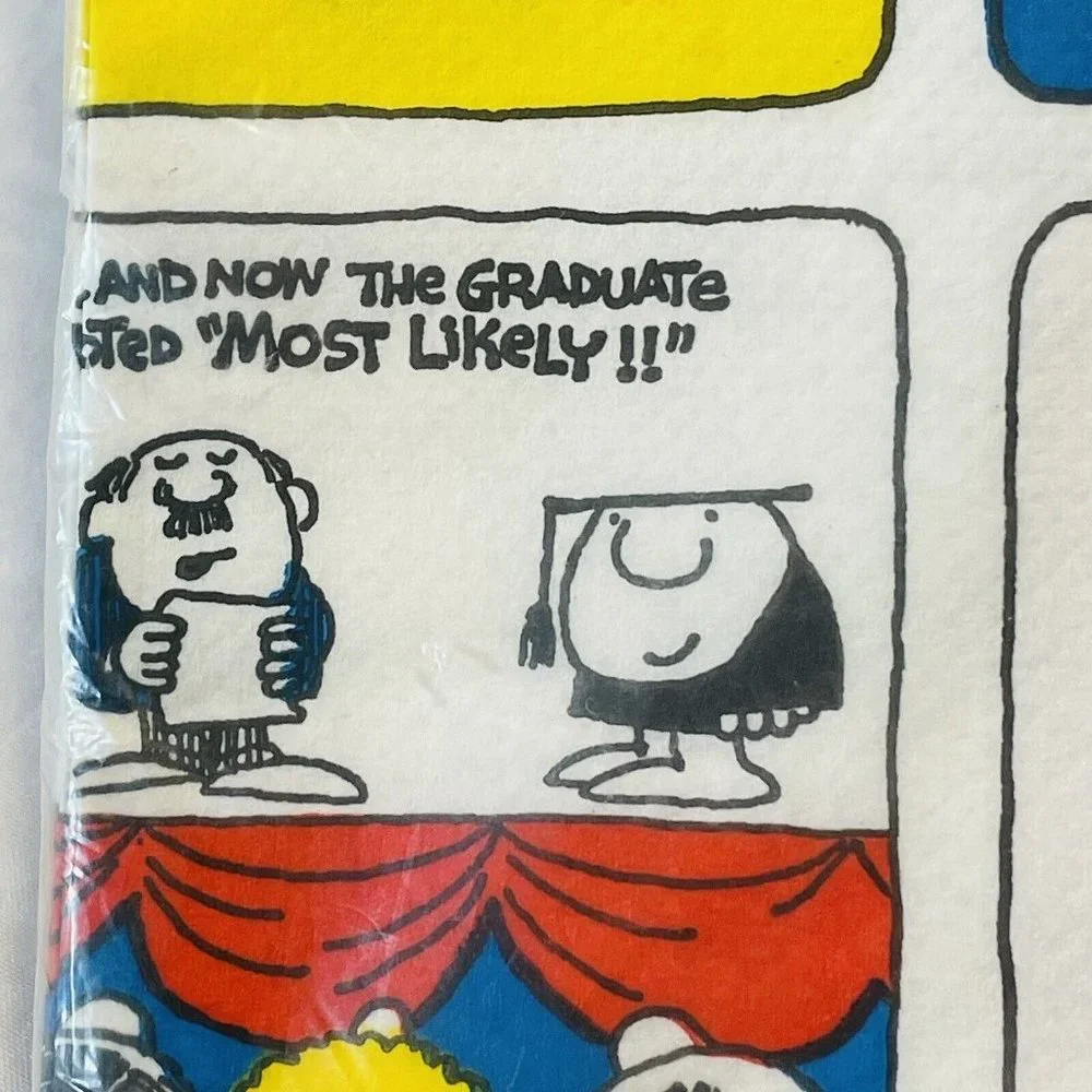 Ziggy Graduation Vintage American Greetings Paper 96” Tablecloth 1976 Universal